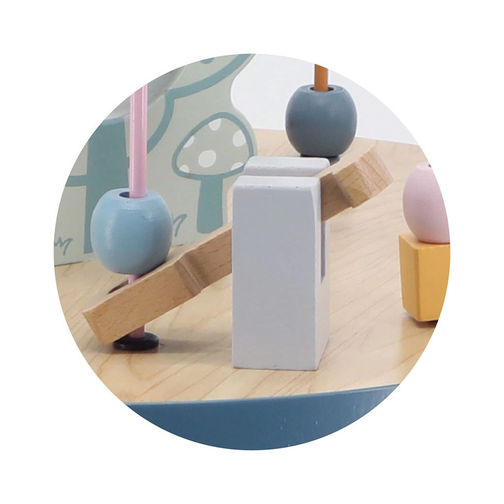 Detský drevený edukačný stolík s aktivitami Viga