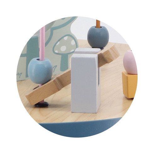 Detský drevený edukačný stolík s aktivitami Viga