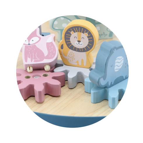 Detský drevený edukačný stolík s aktivitami Viga