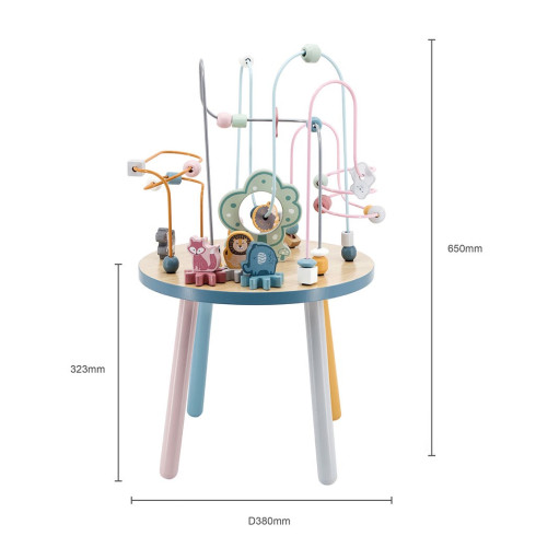 Detský drevený edukačný stolík s aktivitami Viga
