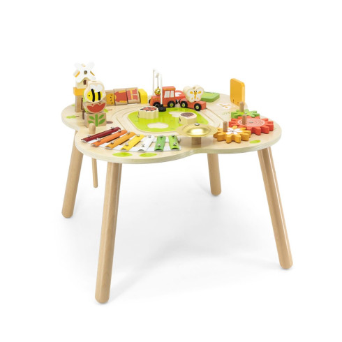 Detský drevený edukačný stolík Viga Farma
