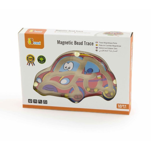 Detský drevený magnetický labyrint Viga auto