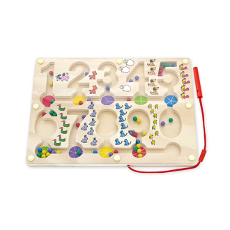Detský drevený magnetický labyrint Viga čísla