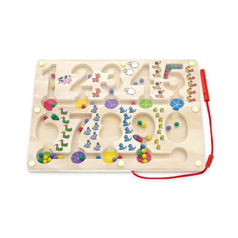 Detský drevený magnetický labyrint Viga čísla