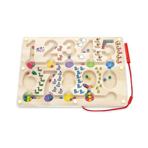 Detský drevený magnetický labyrint Viga čísla