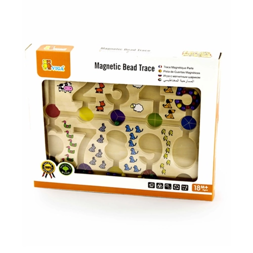 Detský drevený magnetický labyrint Viga čísla