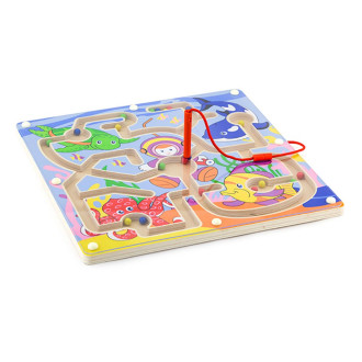 Dětský dřevěný magnetický labyrint Viga Mořský svět