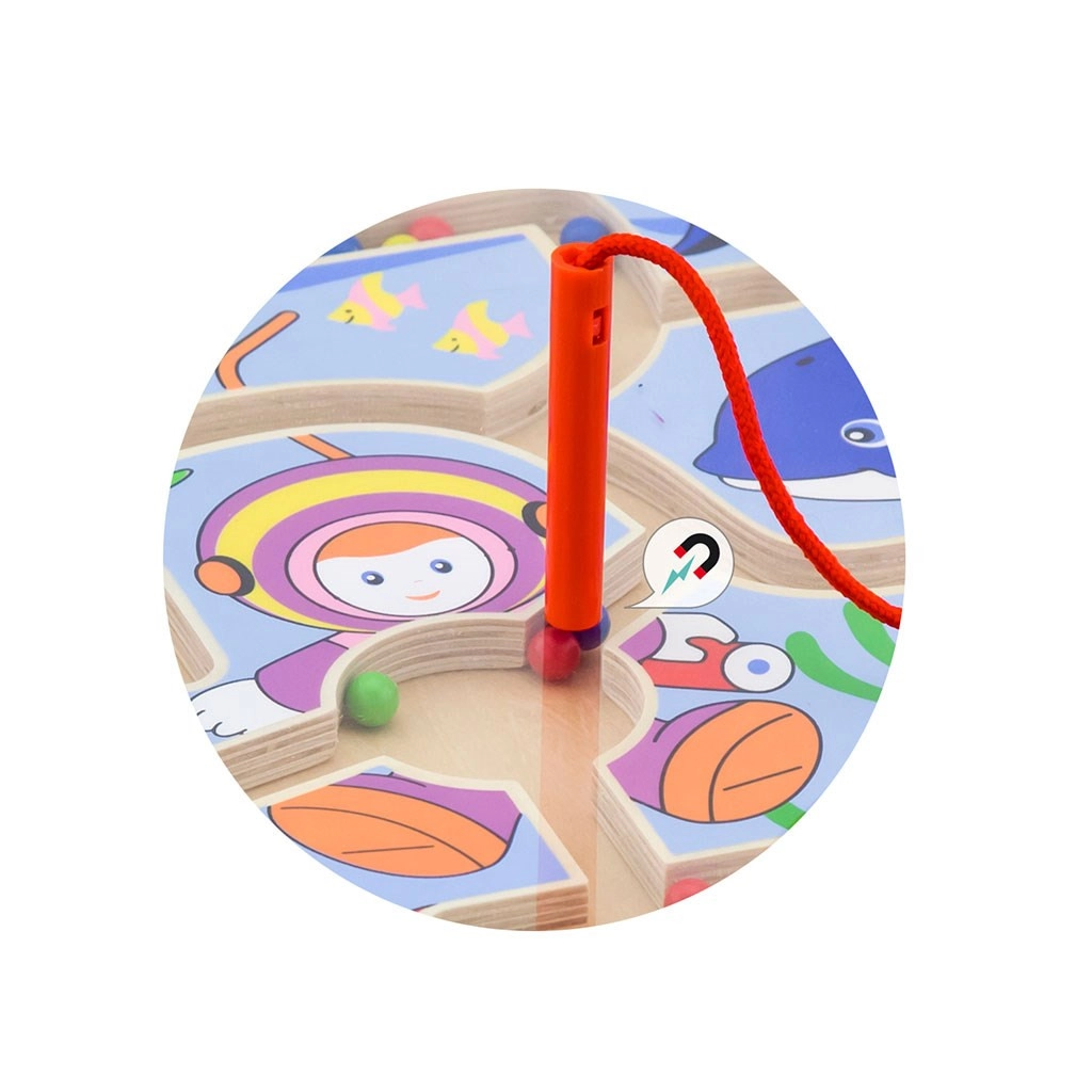 Detský drevený magnetický labyrint Viga Morský svet
