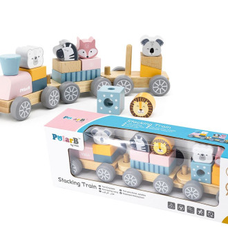 Dřevěný tahací vláček pro děti Viga zvířata