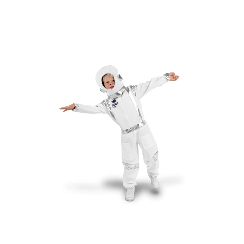 Costum de astronaut pentru copii cu cască, alb, 116-128 cm