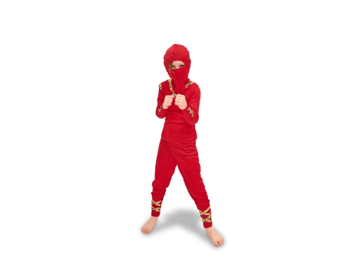 Costum pentru copii ninja roșu cu mască 96-116 cm