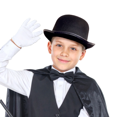 Detský party klobúk melónik čierny