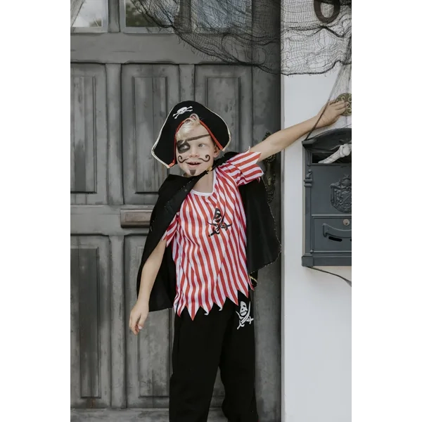 Otroški piratski kostum s plaščem in klobukom 116–128 cm
