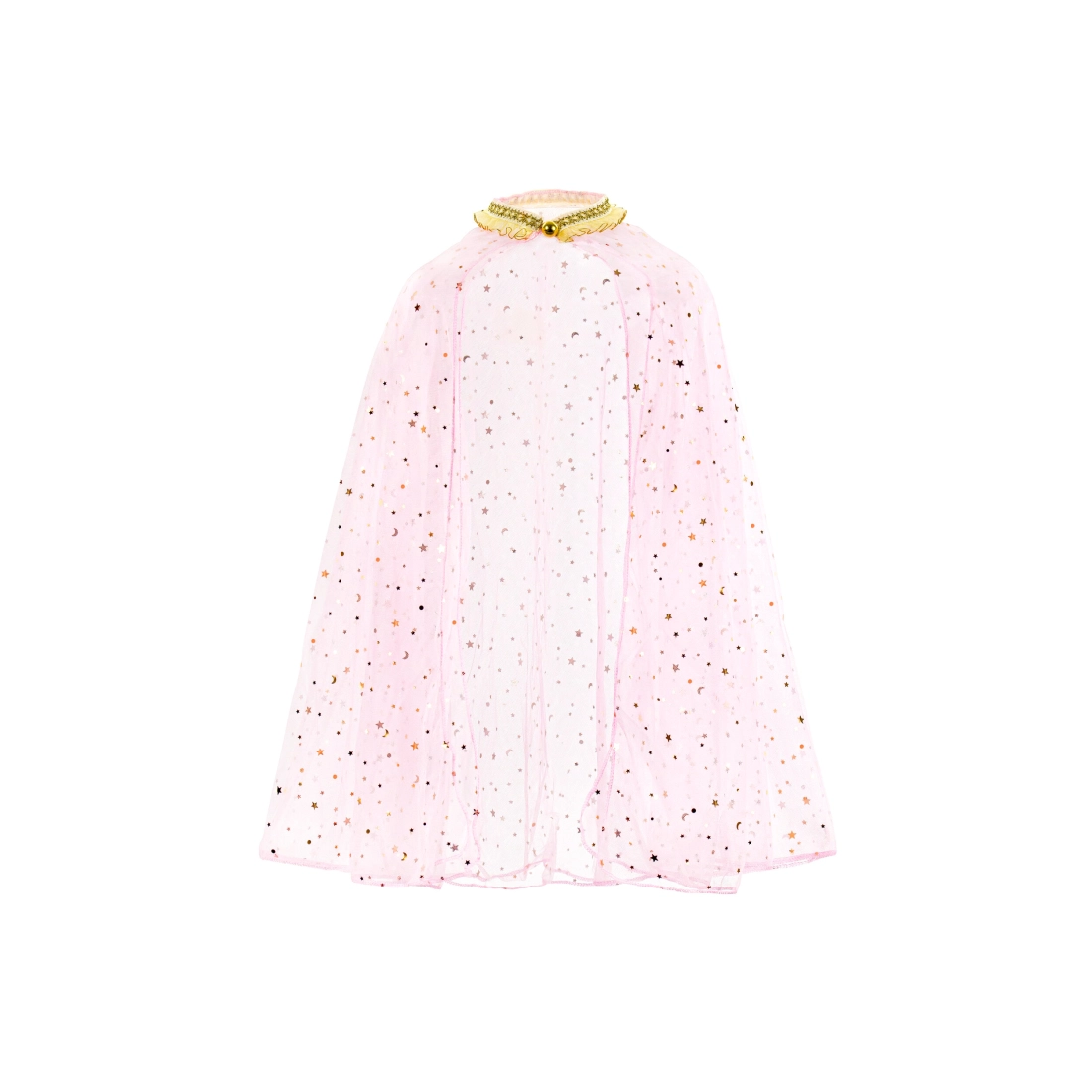 Otroški rožnati plašč za princesko z zlatimi zvezdami