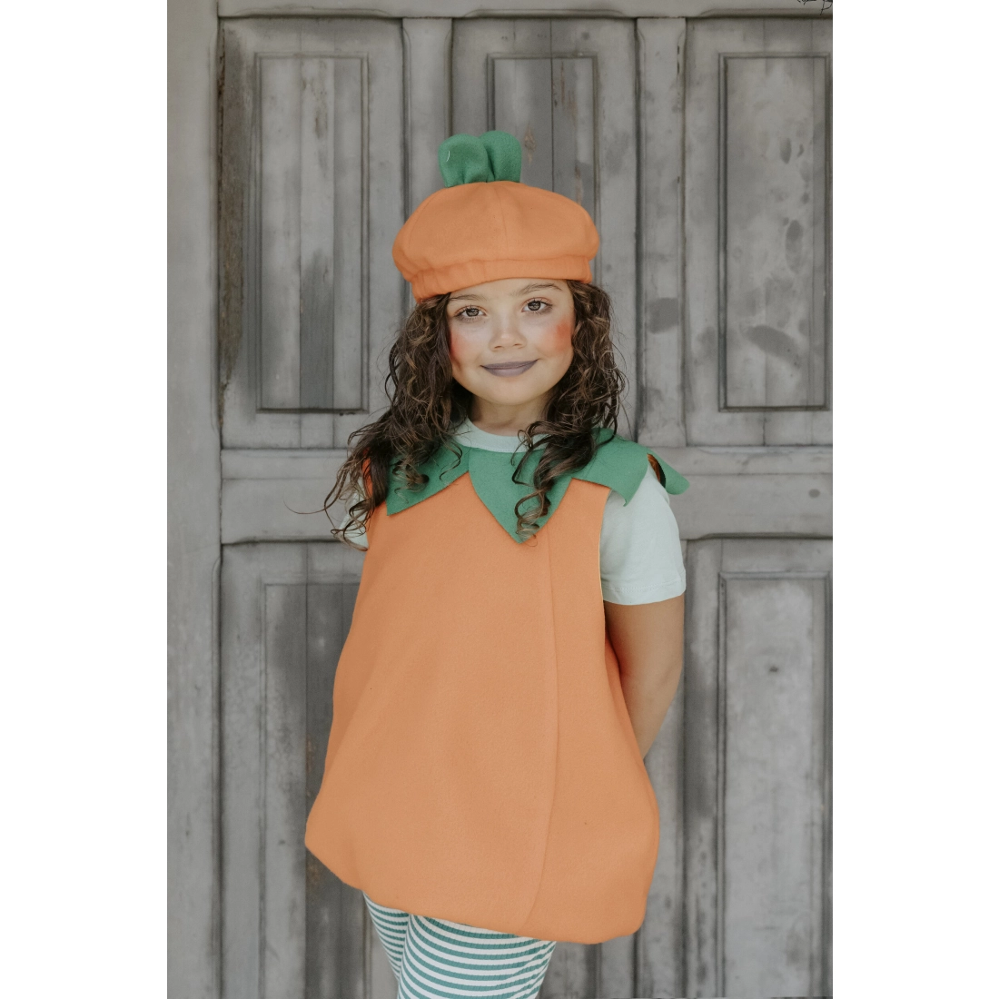 Costume da zucca per bambini con cappello, arancione, taglia 116-128
