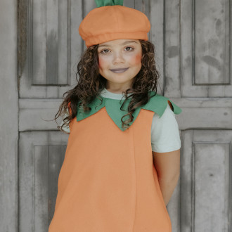 Gyerek tök jelmez sapkával, narancssárga, méret 116–128