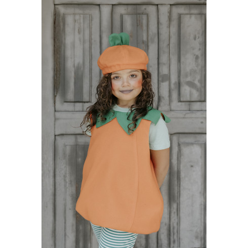 Otroški kostum buče s kapo, oranžen, velikost 116–128