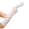 Hosszú fehér csipkés kesztyűk bulira, 40 cm