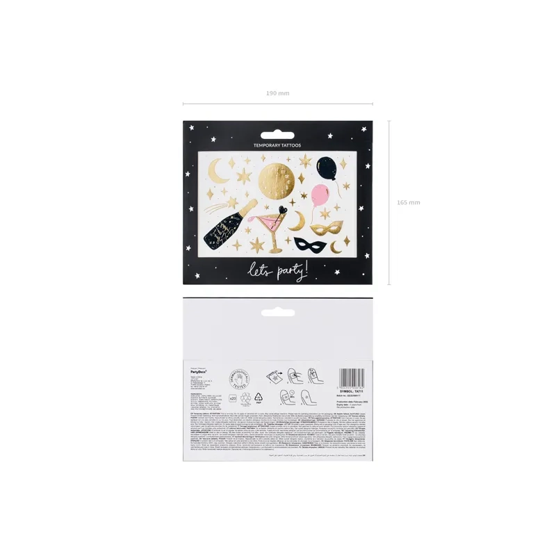 Začasne tetovaže za silvestrovo – zlata mešanica, 10 motivov