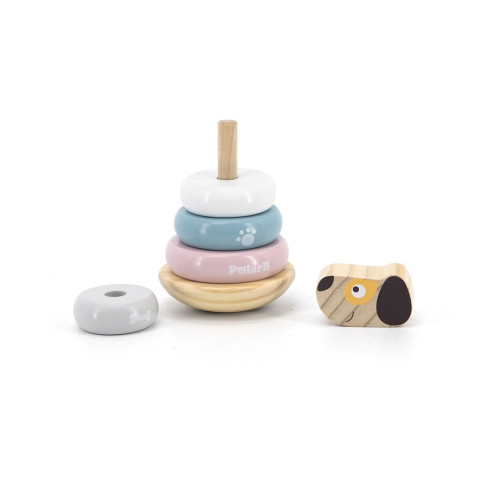 Drevená edukačná pyramída pre deti Viga psík