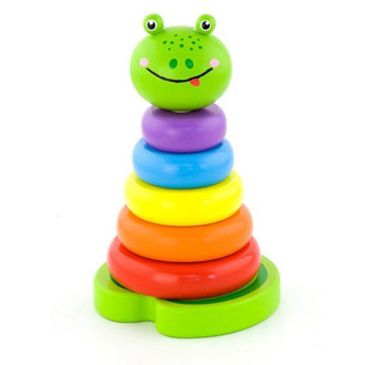 Dřevěná pyramida pro nejmenší Viga žába