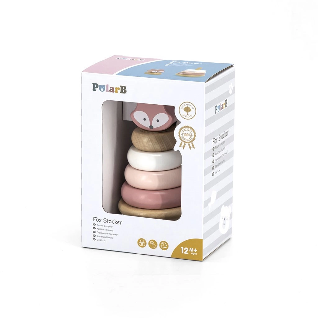 Drevená skladacia pyramída pre deti Viga lišiak