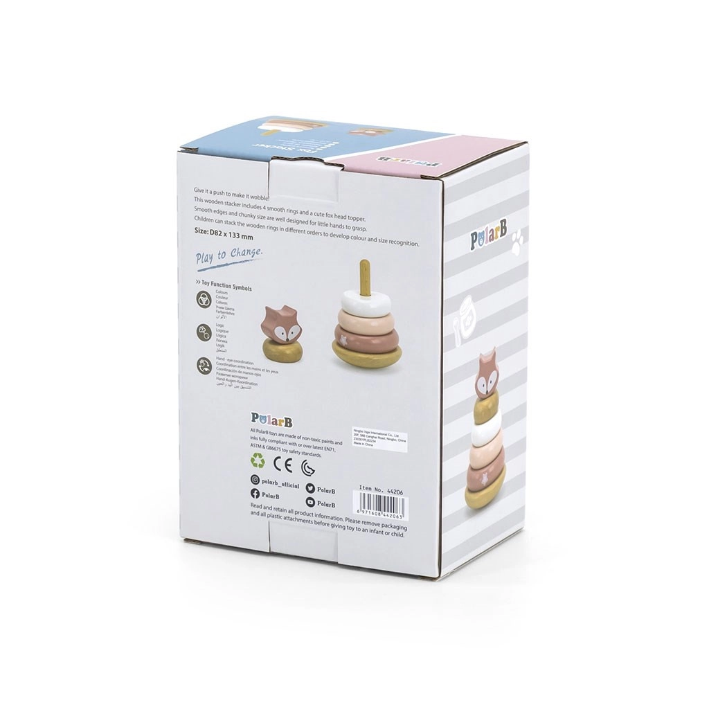 Drevená skladacia pyramída pre deti Viga lišiak