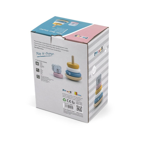 Dřevěná edukační pyramida pro nejmenší Viga medvěd