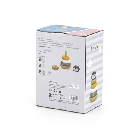 Drevená skladacia pyramída pre deti Viga tučniak