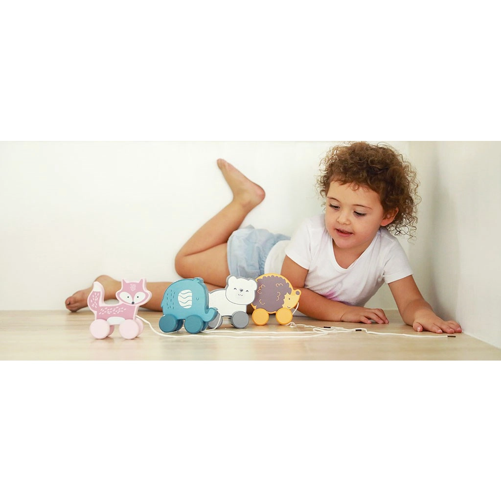 Drevená ťahacia hračka na šnúrke Viga líška