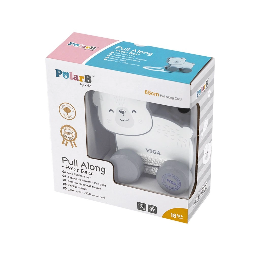 Drevená ťahacia hračka pre deti Viga ľadový medveď