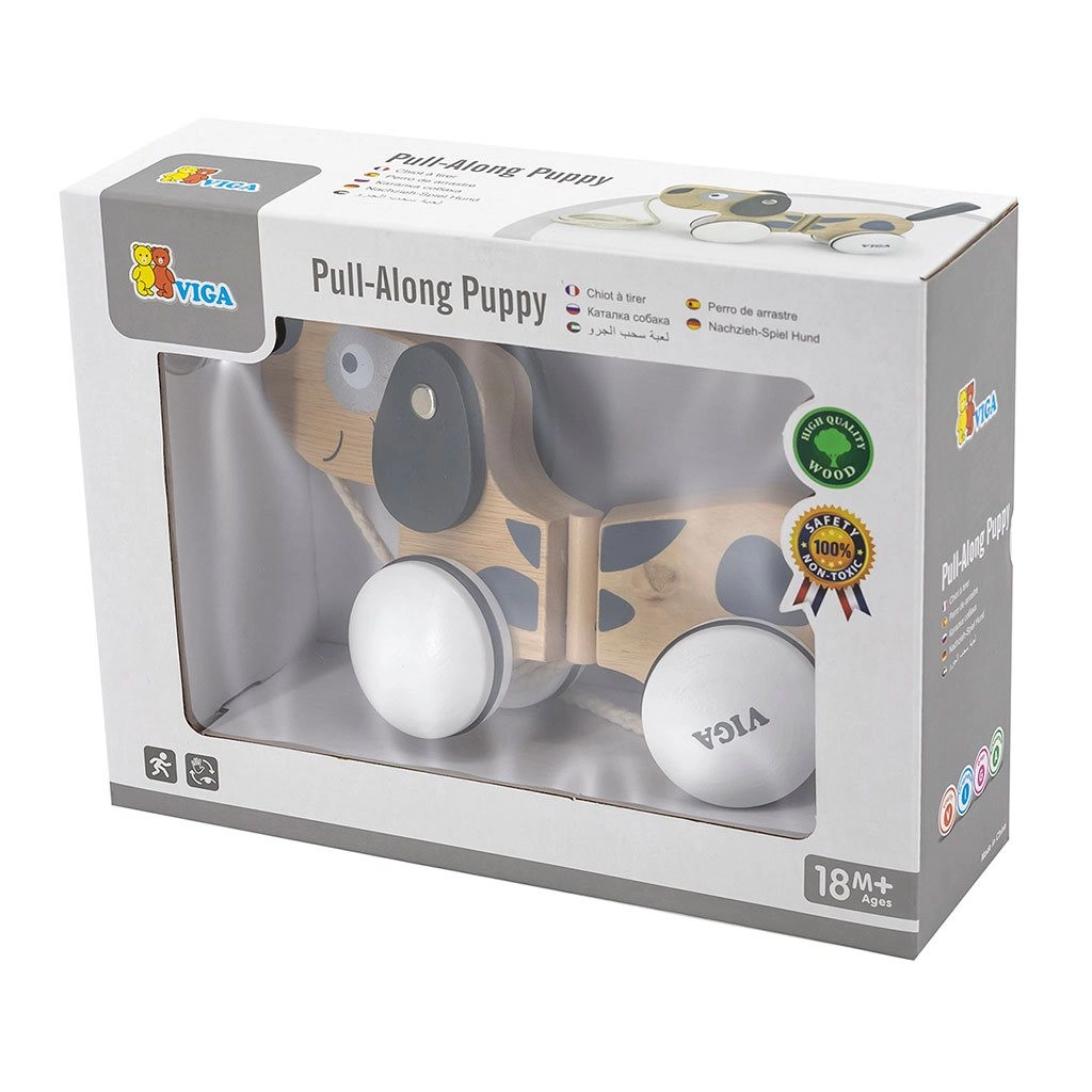 Drevená ťahacia hračka pre deti Viga psík