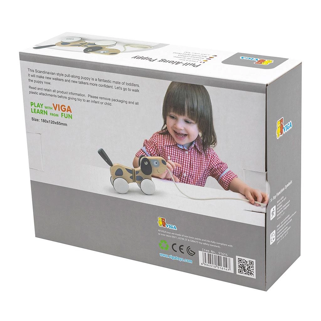 Drevená ťahacia hračka pre deti Viga psík