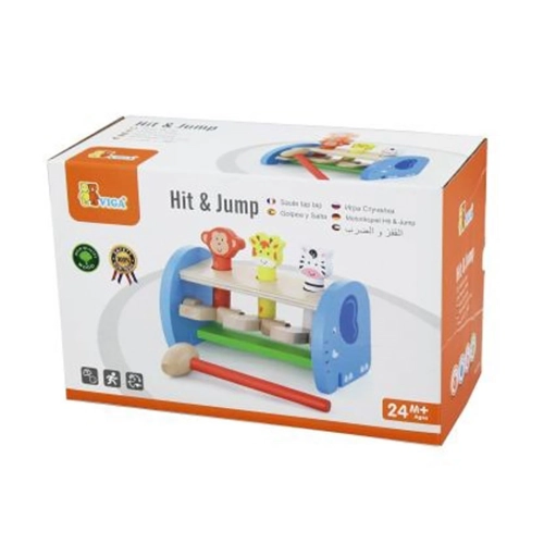 Drevená zatĺkačka pre deti Viga so zvieratkami