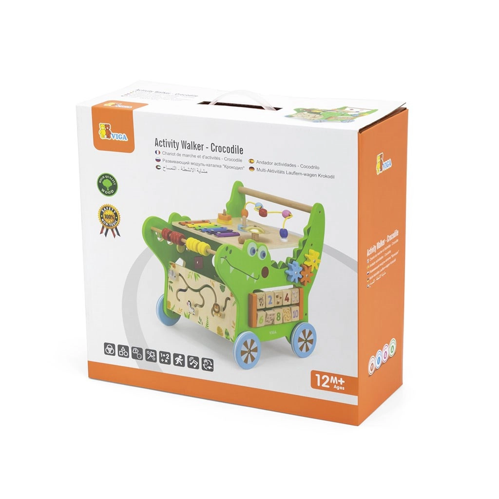 Dřevěné chodítko pro děti Viga krokodýl