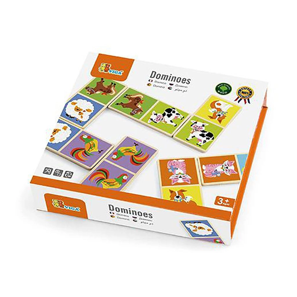 Drevené domino pre deti Viga zvieratká