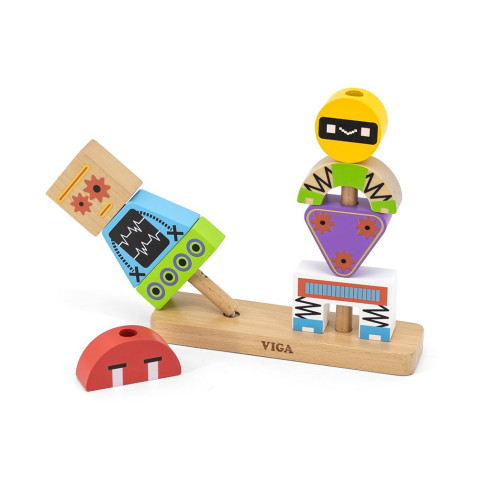 Drevené kocky pre deti Viga Robot