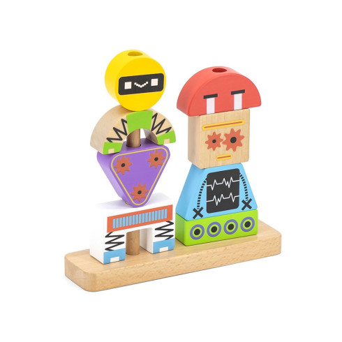 Drevené kocky pre deti Viga Robot