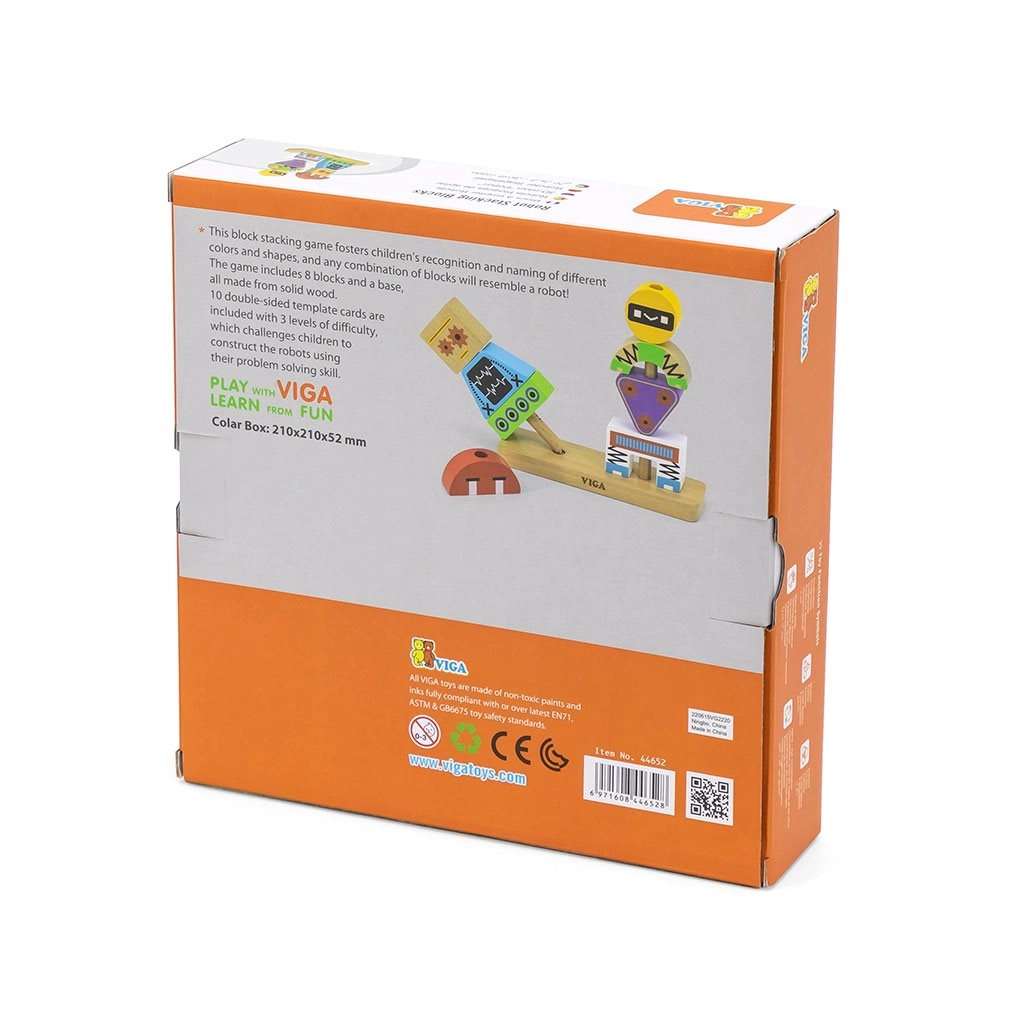 Drevené kocky pre deti Viga Robot