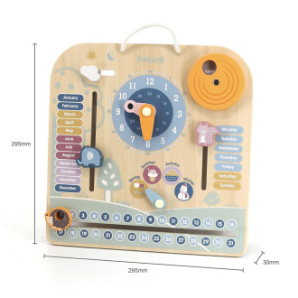 Dřevěný edukační kalendář s hodinami pro děti Viga PolarB