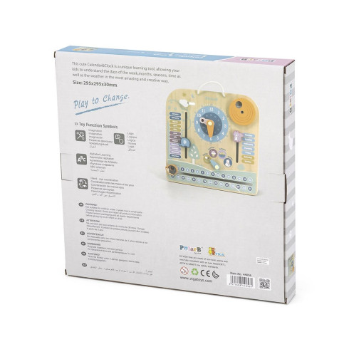 Dřevěný edukační kalendář s hodinami pro děti Viga PolarB