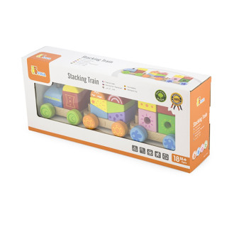 Drevený vláčik s kockami pre deti Viga farebný