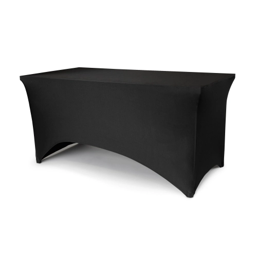 Husă elastică neagră pentru masă de banchet 183x76x74 cm, spandex