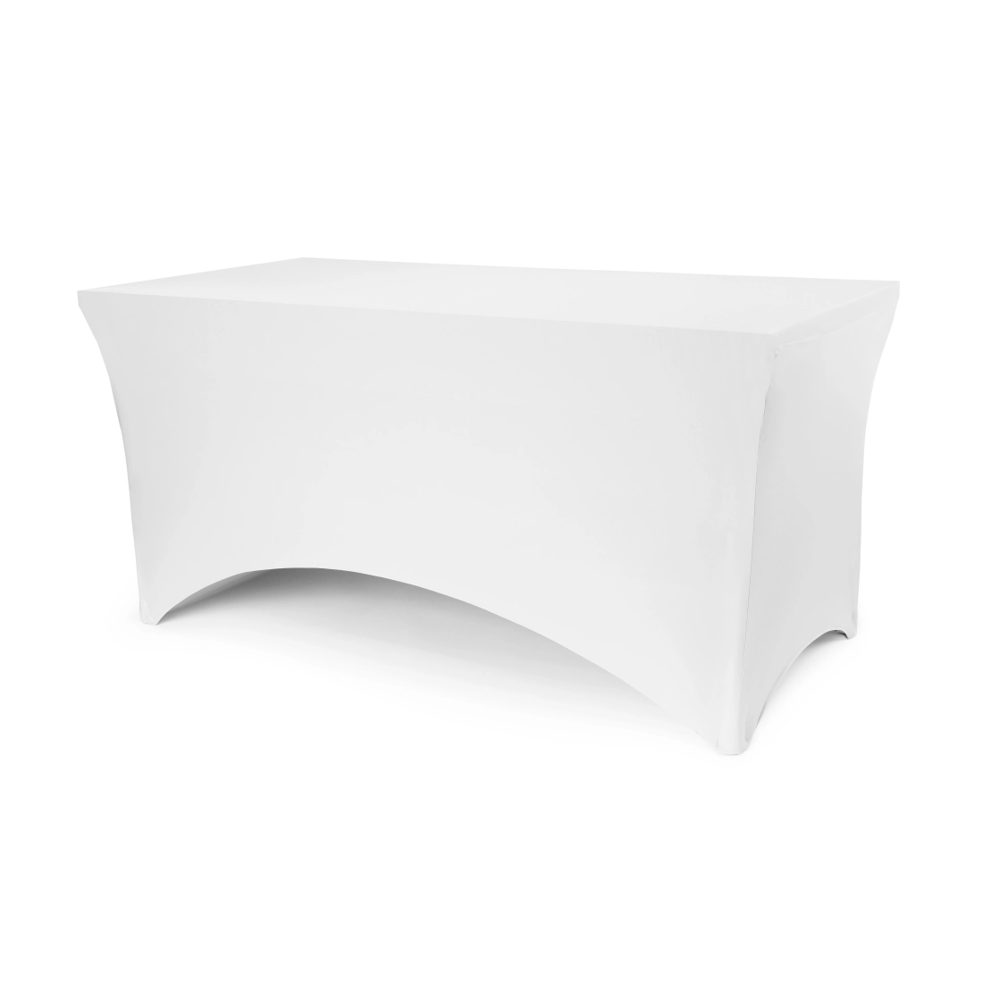 Față de masă elastică pentru masă de banchet 183x76x74 cm, albă, din spandex
