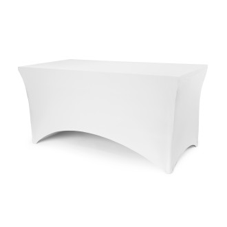 Elastičen prt za banketno mizo 183x76x74 cm – bel spandex