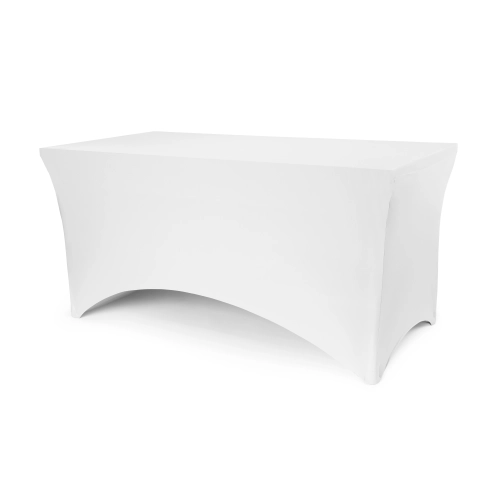 Elastický obrus na banketový stôl 183x76x74 cm biely spandex