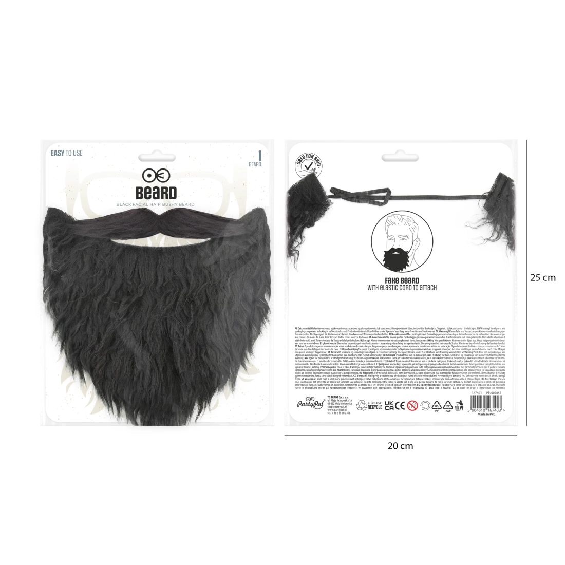 Falošná brada s fúzmi čierna na párty