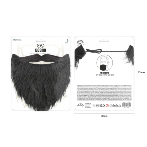 Falošná brada s fúzmi čierna na párty
