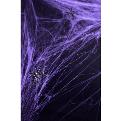 Pânză de păianjen mov pentru Halloween cu păianjeni, decorațiune 60 g