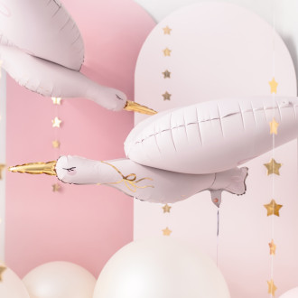 Folični balon štorklja svetlo roza 103 × 60 cm